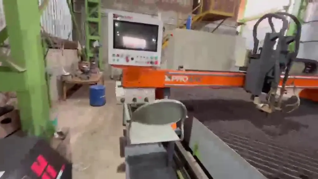 CNC plasma machine control panel and compressor